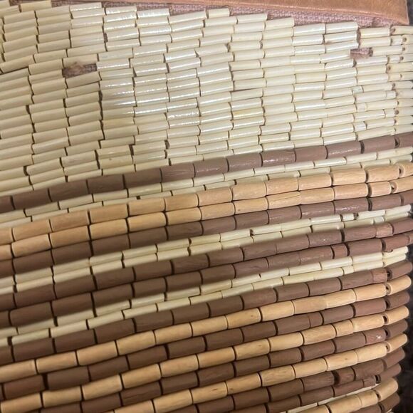 ✨”ALLSAINTS" BEIGE/PINK BEADED "TARROU" CLUTCH✨ - Picture 7 of 8